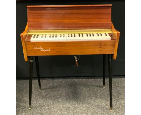 Musical instrument - a mid 20th century Scale royale electric reed organ, 82cm high, 78cm wide. 