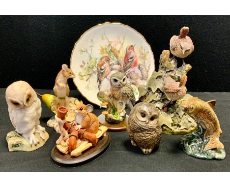 Animals - a Border Fine Arts model Mouse and Pear, signed H J Ayres, 84, others Country Artists, Teviotdale, Poole pottery et