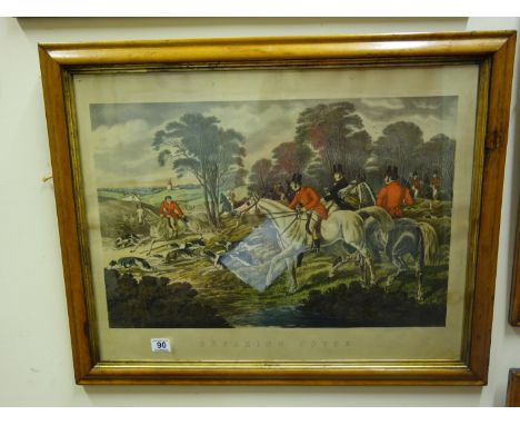 4 x maple framed Hunting prints after Alken, The Death, Breaking Cover, The Meet and Full Cry, some age related foxing 