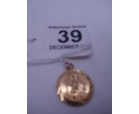 9ct GOLDh/m St Christopher medallion, 4.2 grams 
