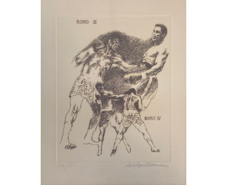 LeRoy Neiman (1921-2012), a 20th century limited edition etching titled 'Ali-Frazier Suite', signed to the lower right in a g
