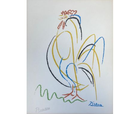 Pablo Picasso (1881-1973), a vintage lithograph after the original 1938 drawing titled 'Rooster', signed in plate to the lowe