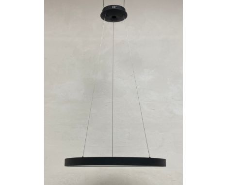 A contemporary dimmable LED ceiling pendant light by Arrow Electricals, new in box.