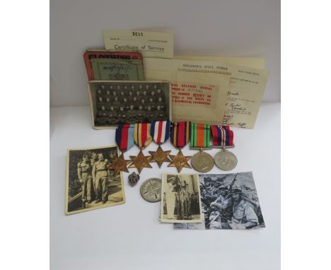 Para interest 1939: Africa, Italy, France and Germany Stars, Defence and war medals, 1437691 Sgt. Stanley Taylor, South Staff