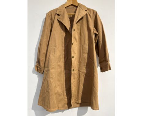 A WWII Women's Land Army (W.L.A.) coat (overalls coats drill), size large, dated 1944 