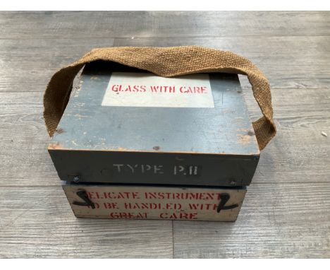 A WWII British Air Ministry Type P11 aircraft compass, cased 