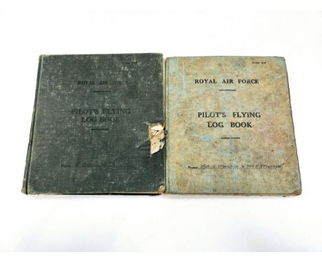 A WWII RAF logbook to Spitfire pilot F/LT. J. STOCKDEN. Training from March 1942 on Tiger Moths and Harvards. Spitfire and Hu
