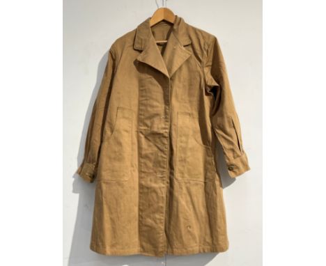 A pair of WWII Women's Land Army (W.L.A.) coat (overalls coats drill), size large, dated 1944 