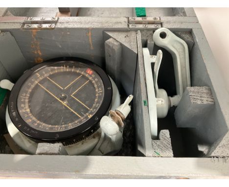 A WWII British RAF type P12 aircraft compass, cased 