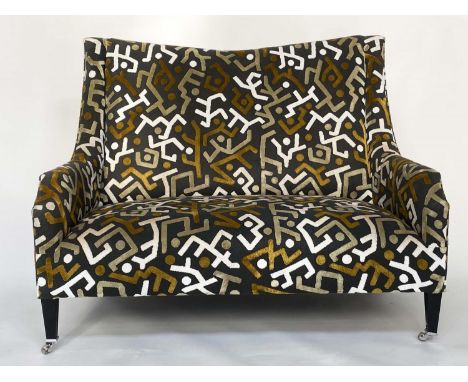 PIERRE FREY CUT VELVET UPHOLSTERED SOFA, 130cm W. 