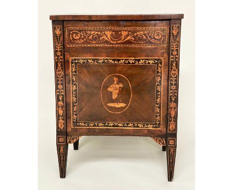 LOMBARDY COMMODE, late 18th century North Italian walnut, Kingwood and satinwood marquetry, circa 1800, with single door, 56c