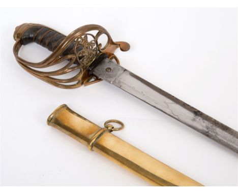 AN EAST INDIA COMPANY 1845 PATTERN INFANTRY OFFICER'S SWORD  by Wilkinson, the 81.5cm slightly curved polished blade etched w