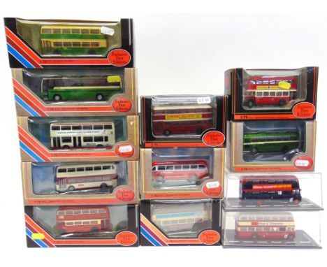 TWELVE ASSORTED 1/76 SCALE DIECAST MODEL BUSES  by Exclusive First Editions (10) and Corgi Original Omnibus Company (2), incl