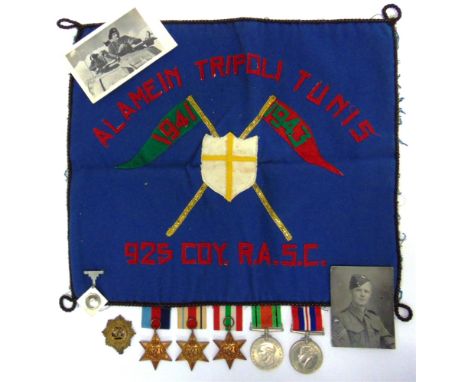 A SECOND WORLD WAR GROUP OF FIVE MEDALS TO CORPORAL W.C. HAYBALL, ROYAL ARMY SERVICE CORPS  comprising the 1939-45 Star, Afri