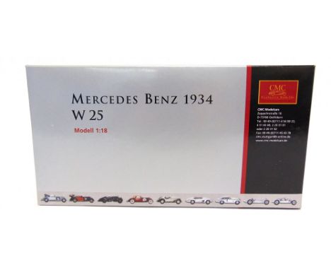 A 1/18 SCALE CMC MERCEDES-BENZ W25, 1934  silver, mint or near mint, boxed.  