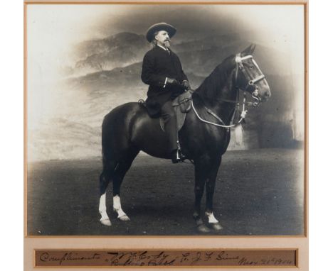 [AUTOGRAPHS]. WILLIAM FREDERICK CODY, 'BUFFALO BILL' (1846-1917)  American scout, bison hunter and showman, a black and white
