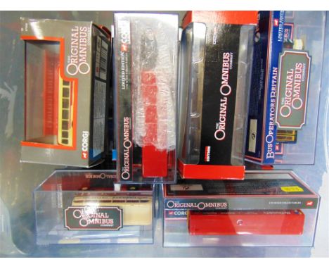 EIGHTEEN ASSORTED CORGI ORIGINAL OMNIBUS COMPANY 1/76 SCALE DIECAST MODEL BUSES  each mint or near mint and boxed (some loose