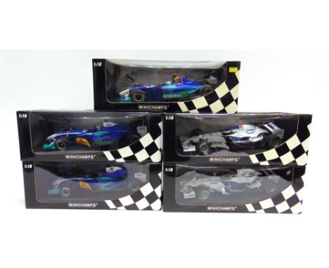 FIVE 1/18 SCALE SAUBER FORMULA 1 RACING CARS  comprising a Minichamps Sauber Petronas C20 Showcar (N. Heidfeld); Minichamps S