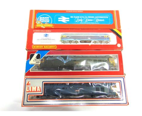 [OO GAUGE]. FOUR B.R. LOCOMOTIVES  comprising Lima No.205140, B.R. Class 50 co-co diesel locomotive 'Sir Edward Elgar', 50007