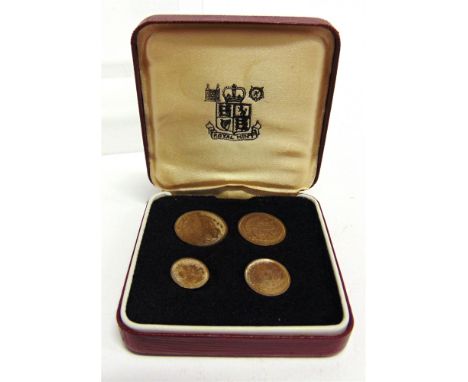 GREAT BRITAIN - ELIZABETH II, MAUNDY MONEY SET, 1974  comprising fourpence, threepence, twopence and one penny, in case of is