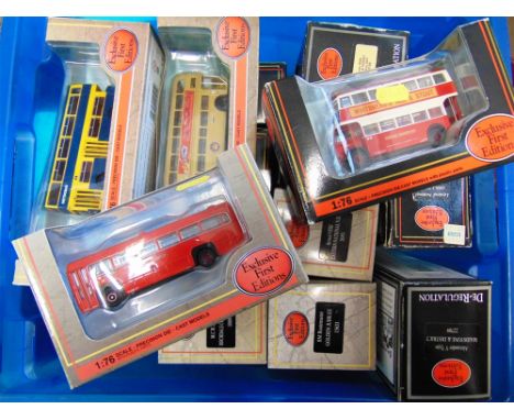 SIXTEEN ASSORTED EXCLUSIVE FIRST EDITIONS 1/76 SCALE DIECAST MODEL BUSES  each mint or near mint and boxed.