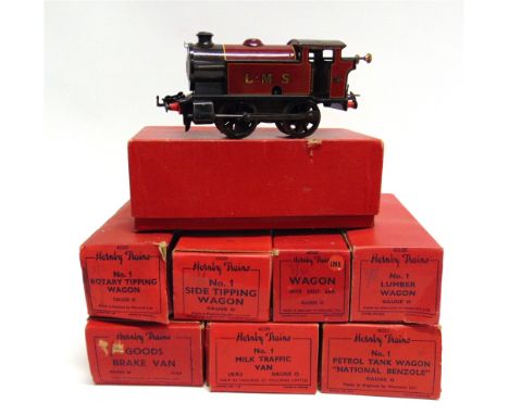 [O GAUGE]. A MISCELLANEOUS COLLECTION  comprising a Hornby No.101, L.M.S. 0-4-0 tank locomotive, 2270, lined maroon livery, w