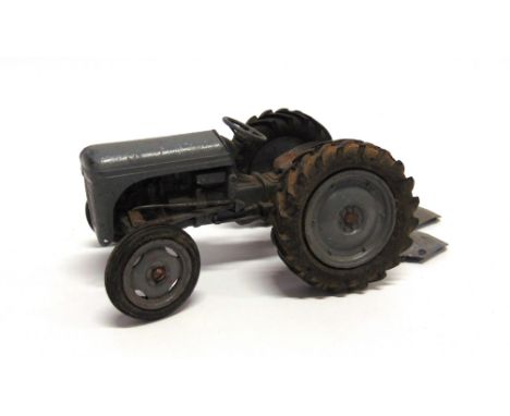 A DIECAST MODEL FERGUSON TE20 TRACTOR  probably by Chad Valley, grey with matching hubs, fair condition (bonnet lacking hinge