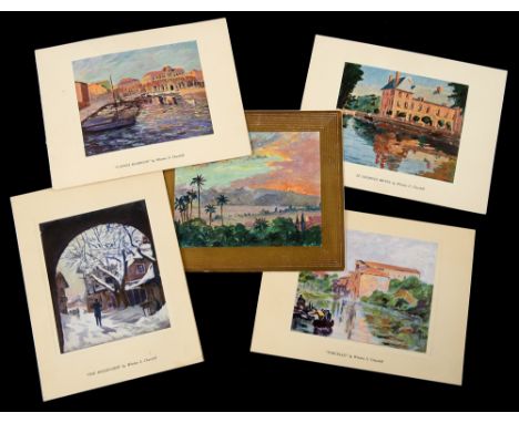 WINSTON & CLEMENTINE CHURCHILL - FIVE CHRISTMAS CARDS    circa 1950s, one signed and inscribed by Lady Churchill and four uns