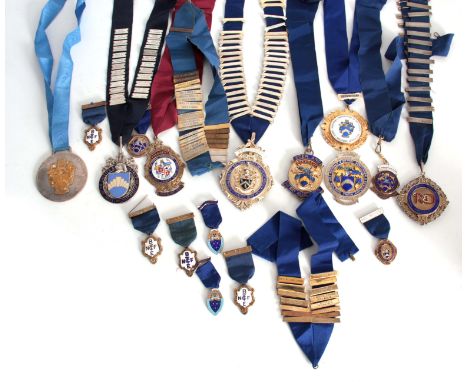 A COLLECTION OF 9 SILVER AND ENAMEL JEWELS for the 'BUILDING TRADES EMPLOYERS ASSOCIATION' along with 8 silver and enamel BRE