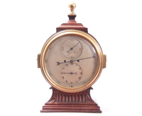 DANIEL GROVER, CLIFF, LEWES. A GEORGE III MAHOGANY TABLE REGULATOR with 9" silvered dial having the minutes on the outer ring