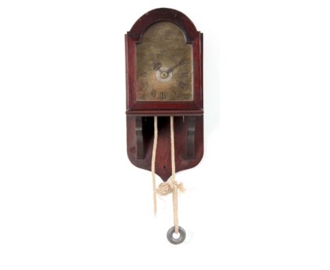 WILLIAM FRY, ODIHAM. A GEORGE III HOODED WALL CLOCK the mahogany case with break arch hood and shaped bracket enclosing a 5" 