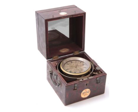 WILLIAM LANGFORD, BROAD QUAY, BRISTOL. No. 1637 A MID 19th CENTURY ENGLISH TWO DAY MARINE CHRONOMETER having a three-tier mah