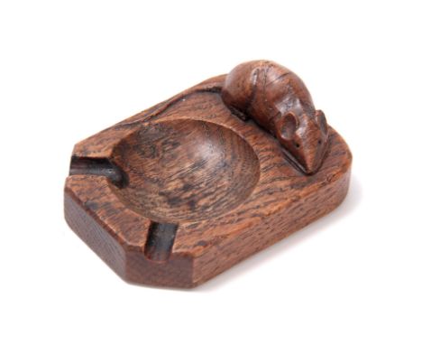 A ROBERT "MOUSEMAN" THOMSON OAK ASHTRAY 10cm wide 7.5cm deep.