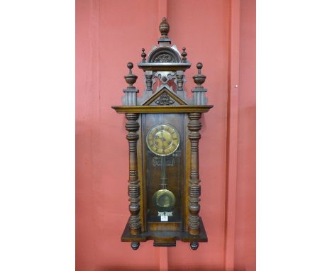 A 19th Century walnut Vienna wall clock