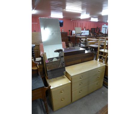 A Meredew light oak two-piece bedroom suite