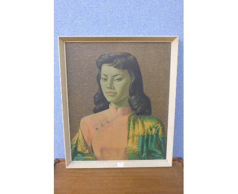 A 1960's Vladimir Tretchikoff print, Chinese Lady, framed