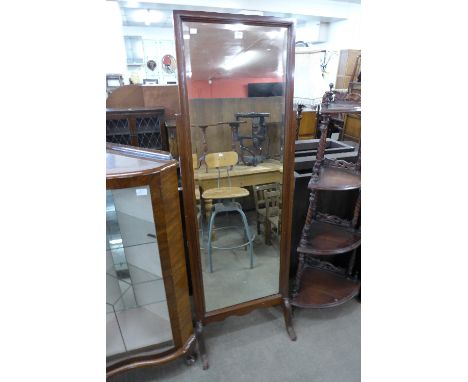 A mahogany cheval mirror