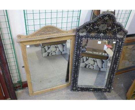 An early 20th Century Moroccan mirror and a birch mirror