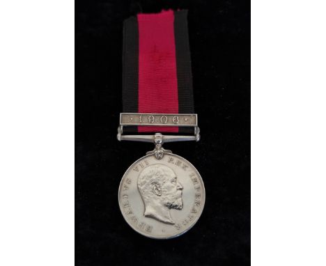 Edwardian Natal- 1906 Natal Medal with clasp awarded to PTE M.Cherry Durban Light Infantry with accompanying medal roll. OBV 