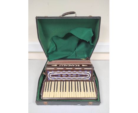 Vintage Scandalli Vibrante III accordion with faux ivory keys in fitted hard case.&nbsp; 