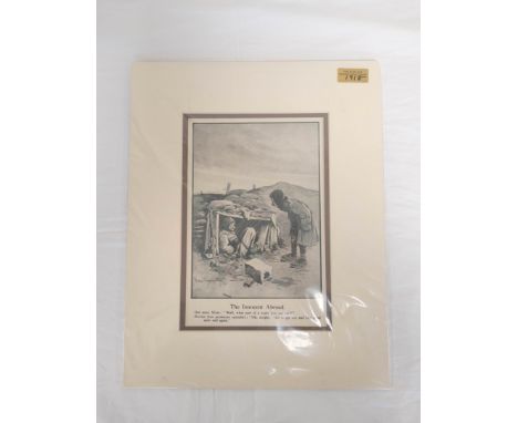 WW1. Bruce Bairnsfather (1887-1959). Original 1918 print entitled "The Innocent Abroad" 17.5cm x 27cm.&nbsp; 
