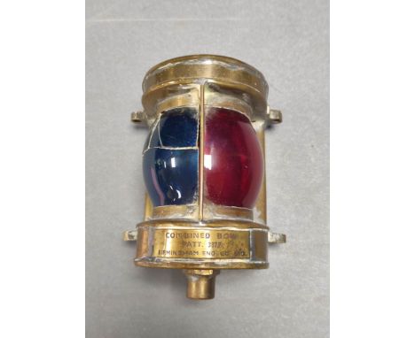 Antique brass combined ship's navigation bow light Pat 3877 by Birmingham Engineering Company Ltd.