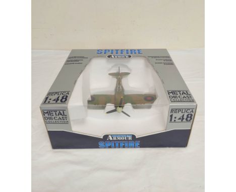 1:48 scale Franklin Mint Armour Collection boxed diecast Spitfire MKV B RAF airplane (98157). Ex shop stock in clean conditio