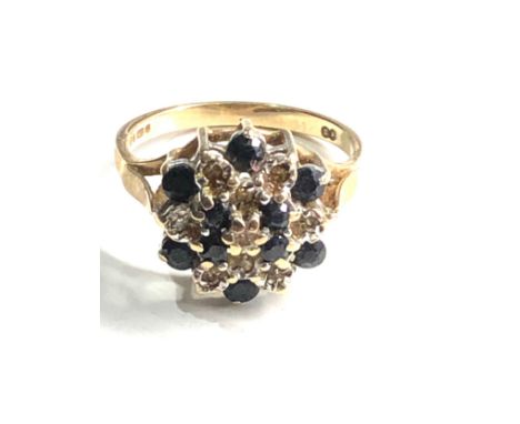 9ct gold sapphire &amp; diamond ring weight 3g 