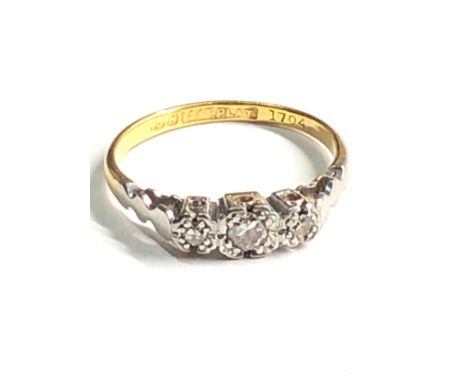 18ct gold &amp; platinum diamond trilogy ring (1.8g) 