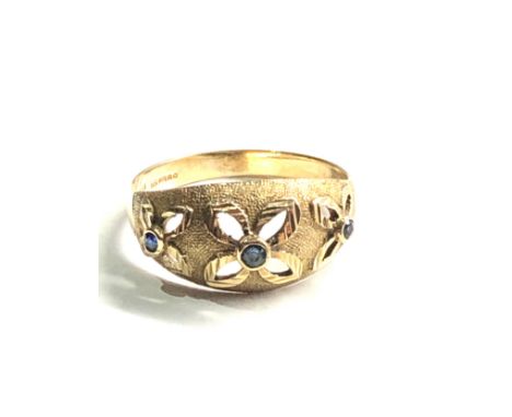 9ct gold sapphire ring weight 1.9g 