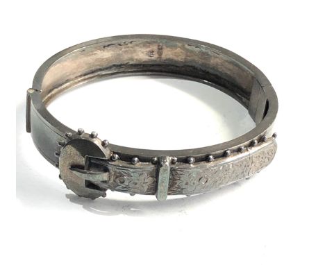 Antique silver buckle bangle 