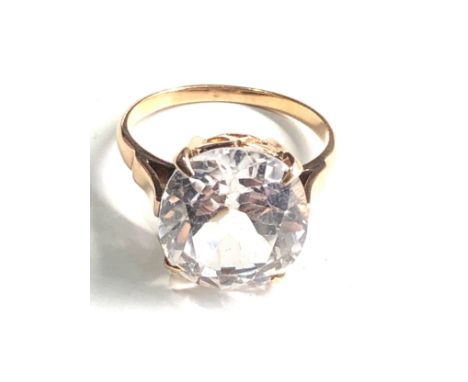 12ct gold vintage clear sapphire cocktail ring (5.4g) xtr tests as 12ct gold 