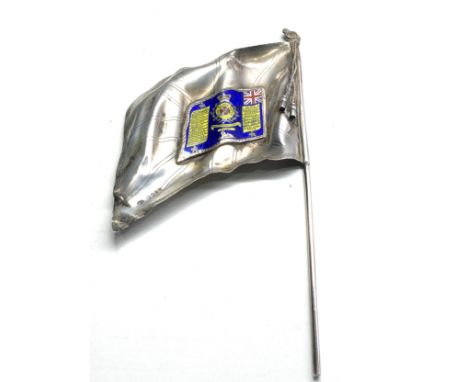 Rare large silver &amp; enamel military flag the black watch by w.thornhill &amp; co bond st measures approx 20cm by 9cm weig