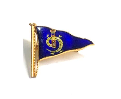 9ct gold enamel navy flag 4.7g 